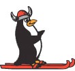 penguin on ski's 